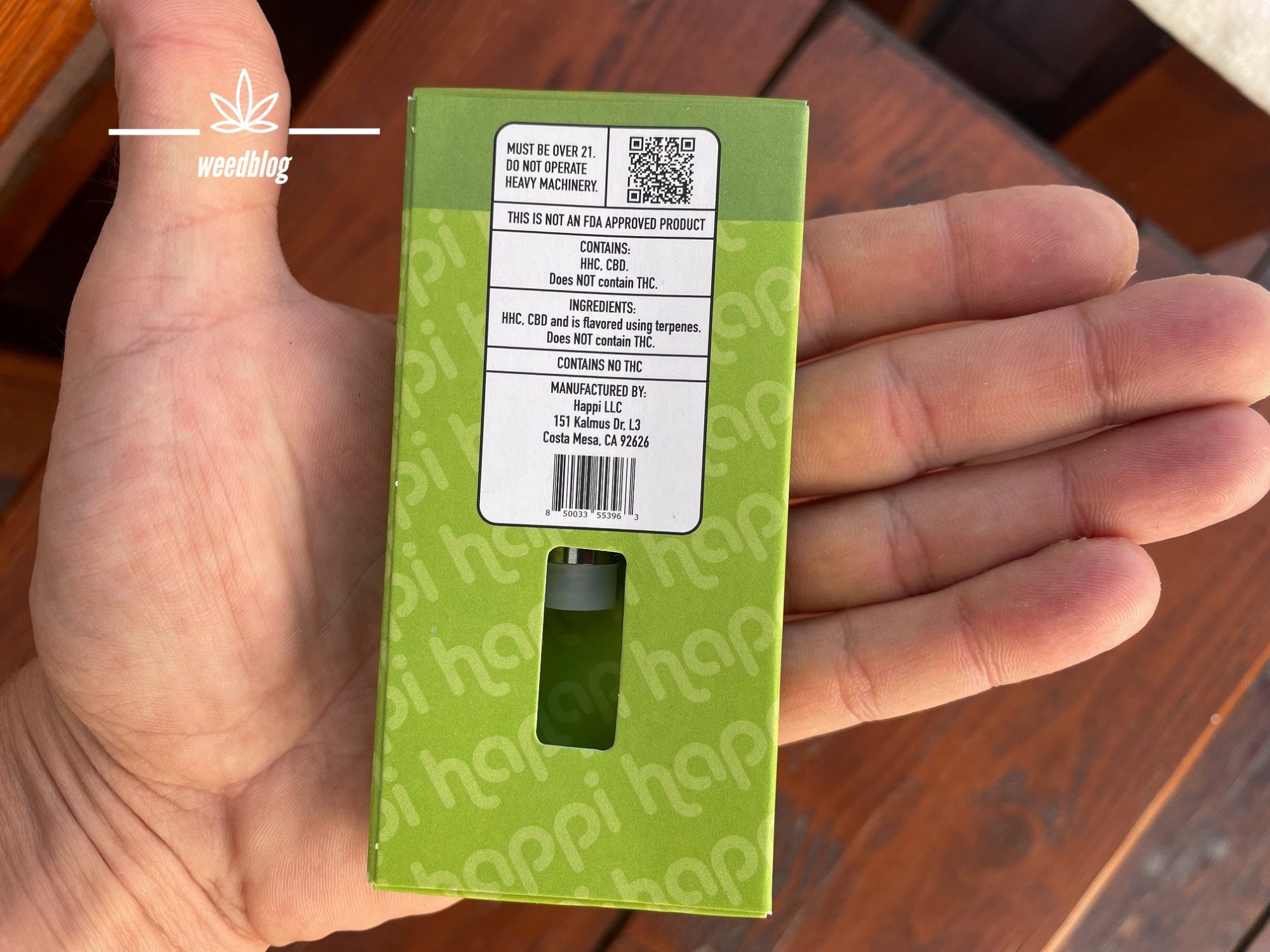 HAPPI HHC vape cartridge