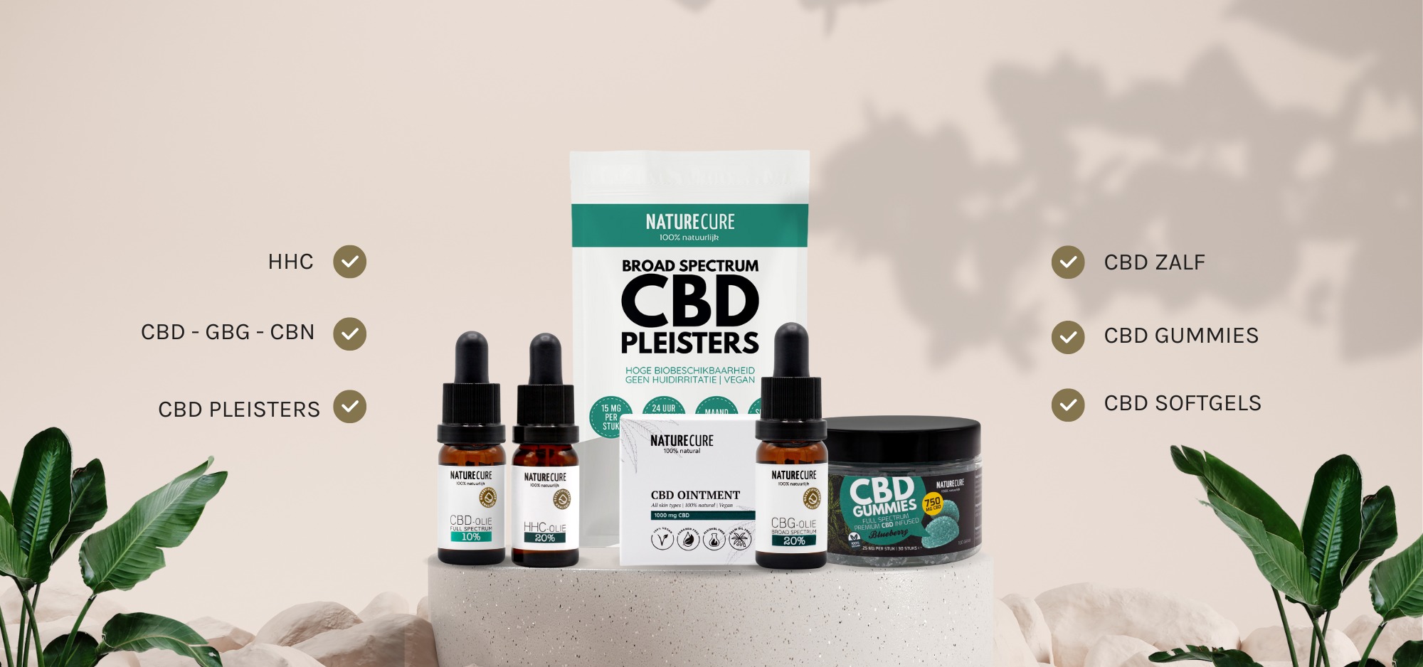 NATURECURE produkty zahŕňajú ako CBD, tak aj CBG, CBN alebo kontroverzné HHC